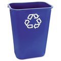 Rcp Rcp 295773BE Large Deskside Recycle Container w/Symbol  Rectangular  Plastic  41 1/4 qt  Blue 295773BE